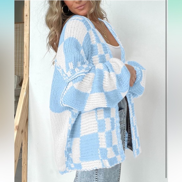 Checkered cardigan Sweater - Picture 5 of 8